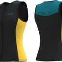 GoldFin Womens Wetsuit Top, Wetsuits Vest 2mm Neoprene Sleeveless Wet Suit Front Zip Jackets for Water Sports Swimming Diving Surfing Snorkeling L