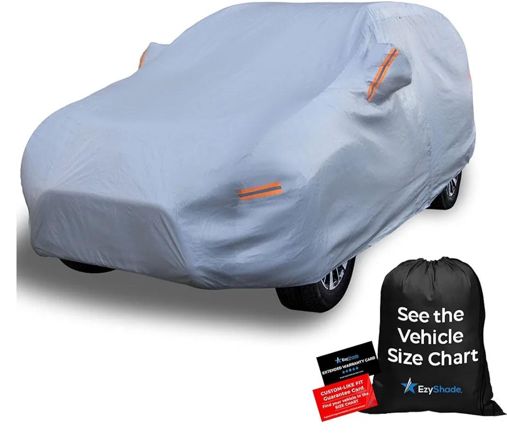 EzyShade 10-Layer SUV Car Cover Waterproof All Weather. See Vehicle Size-Chart for Accurate Fit. Outdoor Full Exterior Covers for Automobiles Heavy Duty Tarp Jeep Rav4 CRV. Size S3 (See SizeChart)