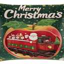 Christmas Apples Santa Satin Pillowcase for Hair and Skin Queen Size Silk Pillowcase Silky Pillowcases with Zipper 20x30 Inches Cooling Pillow Cover