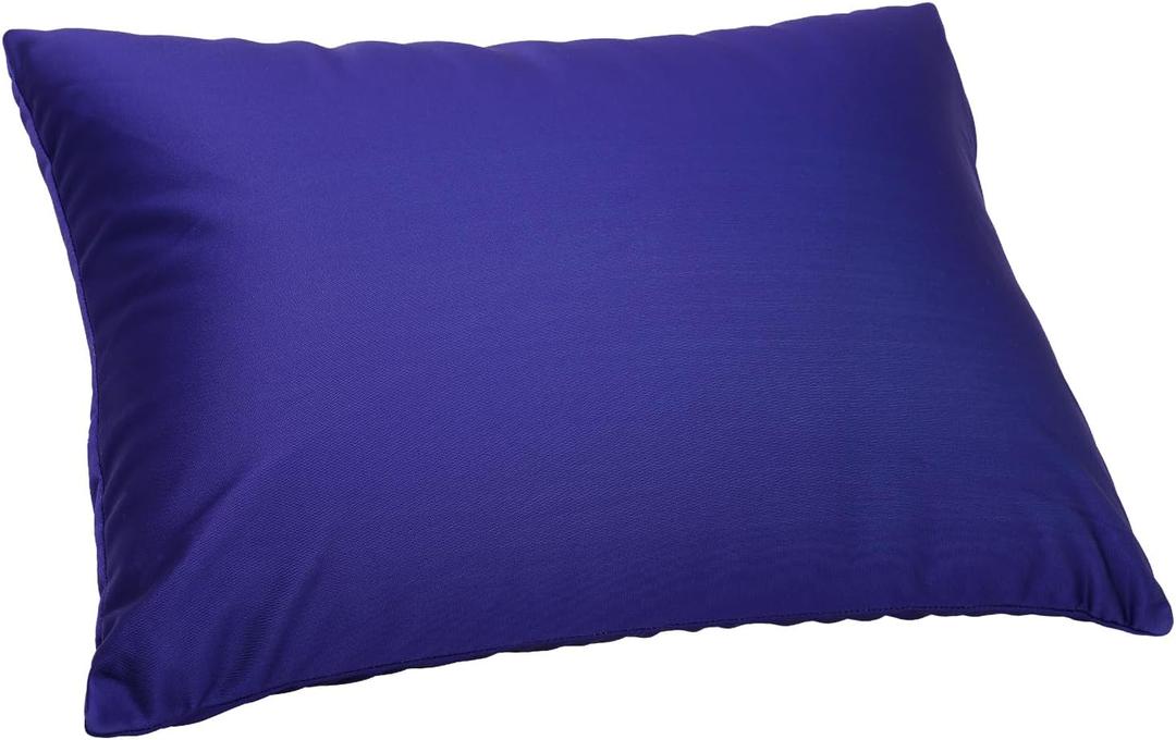 Microbead Throw Pillow with Removable Cover Bed Body Microbead Pillow Neck Head Back Support, Spandex Soft Silky Fabric for Sleeping and Travel Sofa Bedroom Comfortable (Navy Blue)