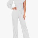 DeftSharp 2025 Women's Sexy Cocktail Party Clubwear Casual Working Rompers Club Back Zip Belt Long Jumpsuit M