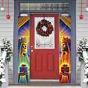 2 x Wise Man Christmas Door Banner 11.8x70.9 Inches Nativity Magi Porch Sign Vertical Hanging Religious Holiday Decoration Outdoor Front Door Entryway Christian Xmas Wall Dcor