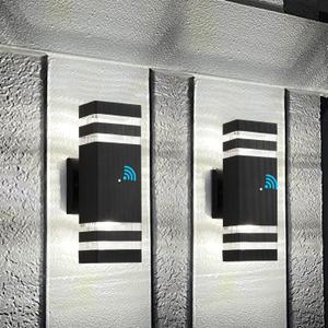 Dusk to Dawn Outdoor Light Fixture,Square Exterior House Lights-Waterproof Modern Led Outdoor Lighting,Warm White 3000K Sensor Outdoor Garage Lights,2 Pack G10 14W Outside Light for House
