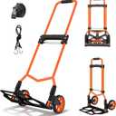 Folding Hand Truck, 180Lbs Capacity, Portable Dolly Cart with 5.9" Wheels and Telescoping Handle, Lightweight Hand Truck Dolly for Dormitory, Home, Office, Food, Shopping, logistics, Warehouse, Orange