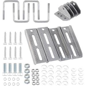 ZLY 4 PCS 8" Heavy Duty Boat Trailer Bunk Brackets,4 PCS Galvanized Swivel Top Bunk Bracket Kit for 3"x3"2"x3",1.5"x3" Boat Trailer Crossmember , Square U-Bolts,with Hardware Set