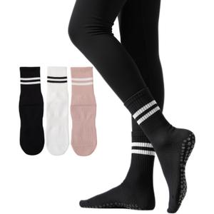 Irisbear Womens Pilates Socks with Grips Non Slip Yoga Socks Barre Gym Athletic Grippy Socks for Women