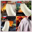 3 x Emergency Fire Blanket, 1 Pack 40 x 40 Fiberglass Fire Suppression Fireproof Blanket with Double-Sided Silicone Coating for Home, Kitchen, Fireplace, Grill, Car, Office, Warehouse
