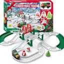 Christmas Train Track Set -125 Piece Set DIY Assembling Track Battery Operated Home Party Decoration Suitable for Birthday Toy for Children Over 3 Years Old