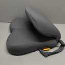Memory Foam Seat Cushion for Sciatica & Back Pain Relief - Ergonomic Chair Pad with Adjustable Strap & Supportive Comfort Cover, Non-Slip for Car, Truck, Office Chair - Dark Gray