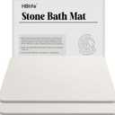 HBlife Stone Bath Mat, 23.5" X 15" Multipurpose Diatomaceous Earth Bath Mat for Bathroom, Stone Drying Mat for Kitchen Counter, Dog Water Bowl Mat, 2 Pack, White - River