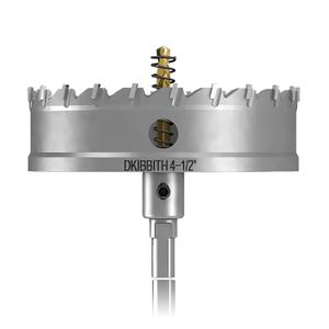 TCT Hole Saw Set, 4-1/2"(115mm) Heavy Duty Tungsten Carbide Tipped Hole Cutters for Stainless Steel Mild Steel Copper Iron Brass Plastic and More, with Titanium-Plated Pilot Drill Bits.