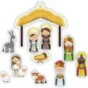Needzo Jumbo Nativity Scene Magnet Set for Families and Kids, Religious Magnetic Decals For Refrigerator or White Board, 11 Pieces, 11 1/4 x 10 inches