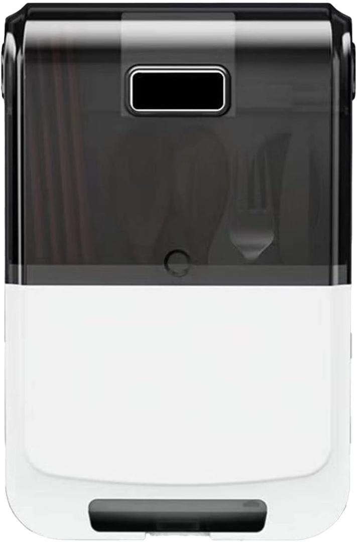 Utensil Drying Holder, Wall Mounted Utensil Organizer with Lid Multifunctional Chopstick Cage Punch Free Dustproof Draining Cage Kitchen Utensil Holder(Basic Black)