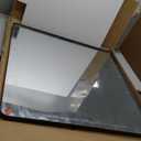 36x36 Square Bathroom Framed Mirror for Wall, Brushed Bronze Metal Bathroom Vanity Mirror, Rounded Rectangle Mirror, Anti-Rust, Tempered Shatterproof (Horizontal/Vertical)