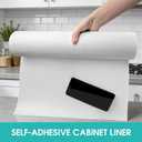 Self Adhesive Cabinet Shelf Liners: 20" W x 240" L Non-Slip Removable Large