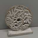 VANIYA CRAFTS Wooden Tree of Life Decor Hand-Carved Solid Wood Sculpture for Home, Living Room, Bedroom, or Office Display (Antique White Finish)
