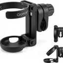 Gromast Foldable Stroller Cup Holder, 360Rotatable with Adjustable Clip, Universal Cup Holder for Stroller, Wheelchair, Bike, Walker, Scooter, Tricycle - Black