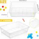 Hoteam 18 Pcs Flat Storage Organizer Bins Letter Size Paper Tray Classroom Storage Plastic Art Trays Classroom Pencil Organizer Baskets for School Office Teacher Book Organization(Transparent)
