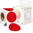 2 Inch Round Color Coding Labels (500 Count) - Red Dot Stickers Circle Labels with Dispenser Box for Warehouse, Filing, Industrial, Office Organization (1 Roll-500PCS)