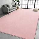 Large Area Rugs for Living Room Bedroom, 5x8 Feet Pink Rug, Minimalist Modern Shag Rug, Soft Thick Comfy Memory Foam Indoor Carpet, Non-Slip Washable Rug for Boys Girls Dorm Nursery Room Home Decor