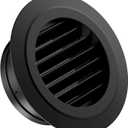 Hon&Guan 6 Inch Soffit Exhaust Vent, 6‘’ Round Air Vent Cover with Built-in a Fly Screen for Bathroom Office Home, Black