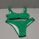 YIMISAN Womens Ribbed Bikini Set Crop Top Sporty Swimsuits with Mid Waist Cheeky Two Piece Bathing Suit Size M