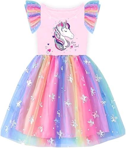 VIKITA Girls Dresses Summer Party Pink Tutu Dress for 2-3 Years Kids
