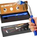 Magnetic Flashlight Pickup Tool Dad Gifts Cool Magnet Telescoping Gadgets with LED Gifts for Mens Husband Him Red