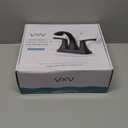 VXV Bathroom Faucet Matte Black, 2 Handles Low Arc Bathroom Sink Faucets, 4 Inch Centerset Bath Lavatory Faucets with Pop-up Drain & Faucet Supply Lines (MB)