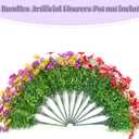 INXUGAO Artificial Fake Flowers Plants for Outdoor Spring Summer Decor, 12 Bundles Faux Silk Flowers for Outdoor Outside Planter Colorful Daisy UV Resistant Look Real for Front Door Porch Patio Yard