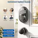 Veise Keyless Entry Door Lock, Electronic Keypad Deadbolt, Keyed Entry, Auto Lock, Anti-Peeking Password, Back Lit & Easy Installation Design, Matte Black