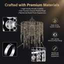 H11.81''X D8.66'' Chandelier Shades, Mini Crystal Shade, Acrylic Beaded Hanging Lampshade, Modern Pendant Light Shades, Sparkling Ceiling Decor for Bedroom, Hallway, Bar, Kitchen, Bathroom, 2-Tiers