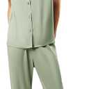 AW BRIDAL Womens Satin Pajama Set Soft Short Sleeve Silk Pajamas Button Down Loungewear Sleepwear Two Piece Pj Sets, S-XL (Medium, Sage Green)