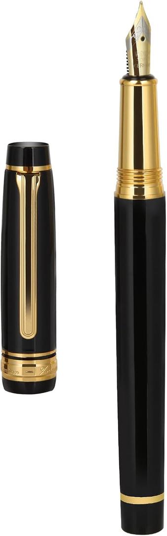 Premium Fountain Pen - Smooth Writing, Luxury Pen Set Gorgeous 24K Gold Accents, Travel Refillable Writing Pen Gift Set, Executive, Office, Elegant, Fancy, Nice Pens (Fountain Pen)