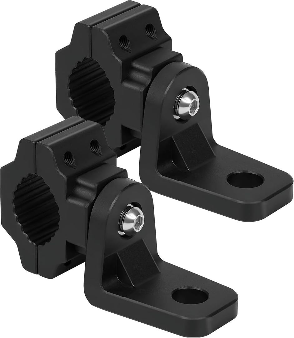Whip Light Mounts for ATV, Quad Light Mounts Fit 0.875", 1", 1.125" Rack Bars and Bandlebars, Adjustable Mount Made of Alloy Aluminum, Easy Installation (2 pcs Black)