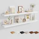 Dreamland 55 Inches Wall Mounted Wood Floating Shelves, White, 2 Pack