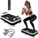 Vibration Plate Exercise Machine with Pushup Handle & Bluetooth, Full-Body Vibrating Plate for Lymphatic Drainage,Home Workout, Office Fitness, Weight Loss, Muscle Toning -Remote Control