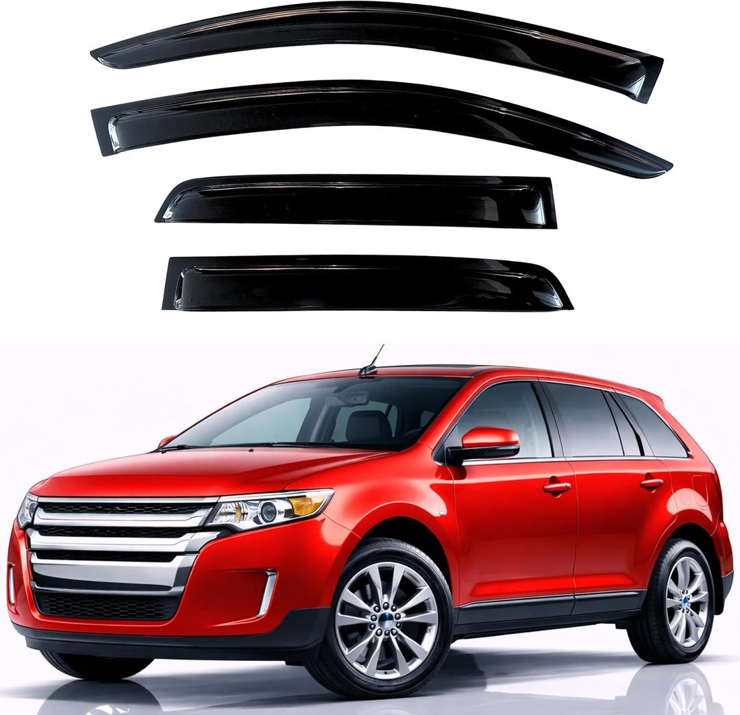 KPY Rain Guards Fit for 2007-2014 Ford Edge, Out-Channel Window Visors Vent Wind Deflectors 4PC, Car Accessories for 2007-2015 Lincoln MKX