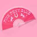 Fetti Pink Pony Club Folding Fan | Bachelorette Hand Fan, Birthday Accessory, Bach Gift, Pop Princess Concert Outfit, Ruffled Cowgirl Statement Piece
