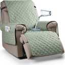 Ruaozz 100% Waterproof Recliner Chair Cover Non-Slip Reclining Cover for Recliner Chair Washable Chair Seat Cover with Elastic Straps for Kids, Dogs, Pets (Sage Green, 23'')