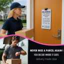 Please Leave Parcels Here Sign Removable Custom Text Delivery Notice All Packages To Front Door Parcel Box Sign For Outside Rust-Free Heavy Duty Weather Resistant - 1 Pack
