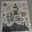 Ramadan Mubarak Window Clings Eid Mubarak Window Stickers Party Supplies Decorations Muslim Happiness Ramadan Eid Al-fitr Window Decor Ramadan Kareem Cut-Out Decals for Window (Black and Gold)