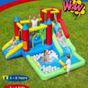 9-in-1 Kids Bounce House Ages 36, Inflatable Bouncy Castle with Water Slide for Wet or Dry Play, Plus Trampoline, Climbing Wall, Ball Pit & Play Cannon for Indoor/Outdoor Fun