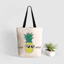 Ecoright Tote Bag for Women with Zipper, Small Tote Bag, Canvas Bag, Reusable Cotton Bag for Beach, Grocery, School & Work