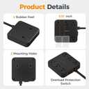 TESSAN 15Ft Black Extension Cord with Multiple Outlets, Surge Protector Power Strip with 6 Outlets and 4 USB Ports (2 USB C), 2100 Joules Protection, Flat Plug, Outlet Extender for Home, Office, Dorm