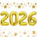 2026 Balloons, 2026 Number Balloons, 2026 Gold Balloon, Foil Graduation Balloon for 2026 Graduation Decorations Class of 2026 New Year Anniversary Birthday Home Office Party Supplies Decor, 16 Inch