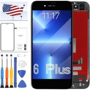 Original 5.5 inch LCD Screen for iPhone 6 Plus Screen Replacement for iPhone 6 Plus A1522 A1524 LCD Display Full HD Touch Digitizer Assembly OEM Repair Kit with Tools(Black)