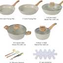 Ceramic Cookware Sets 15PCS Pots and Pans Set Non Stick (white15), 15pieces