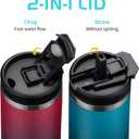 30 oz Tumbler with Handle and Straw - Flip Lid, Silicone Boot, Strap Carrier Bag, Cold 36H & Hot 12H, Stainless-Steel Coffee Tumbler Travel Mug, Insulated Water Bottle Coffee Cup for Women Men