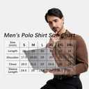 Men's Pique Polo Shirts Long Sleeve Cotton Blend Tipped Casual Collared Polo Shirts Business Classic Fit (Brown-004)